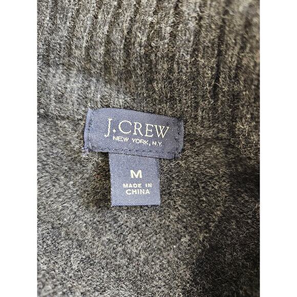 J Crew 1/4 Zip Pullover Sweater Dark Gray 100% Wool Medium - Picture 6 of 7